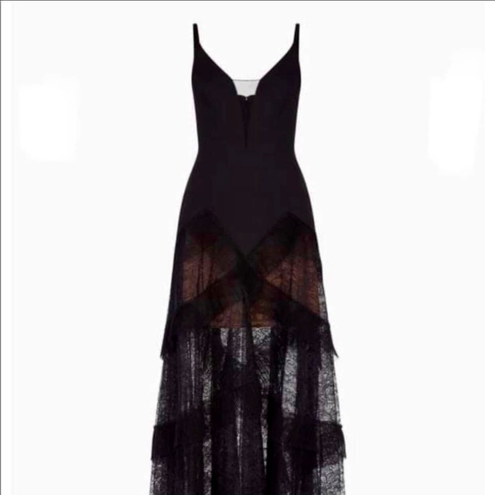 New* BCBG MAXAZRIA Avaline Pleated Ruffle Skirt Lace Tulle Dress Size 10 $498 - Picture 7 of 12